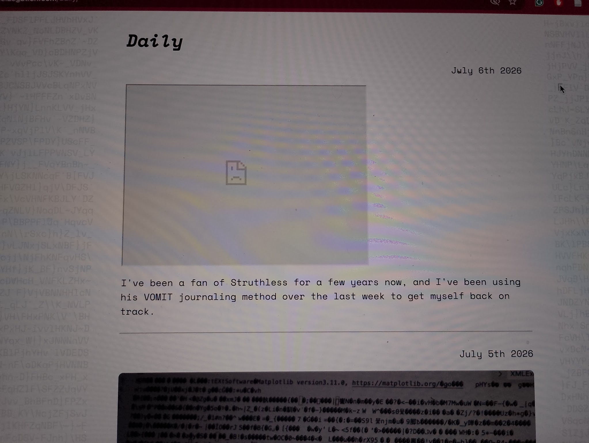 Broken iframe embedding.