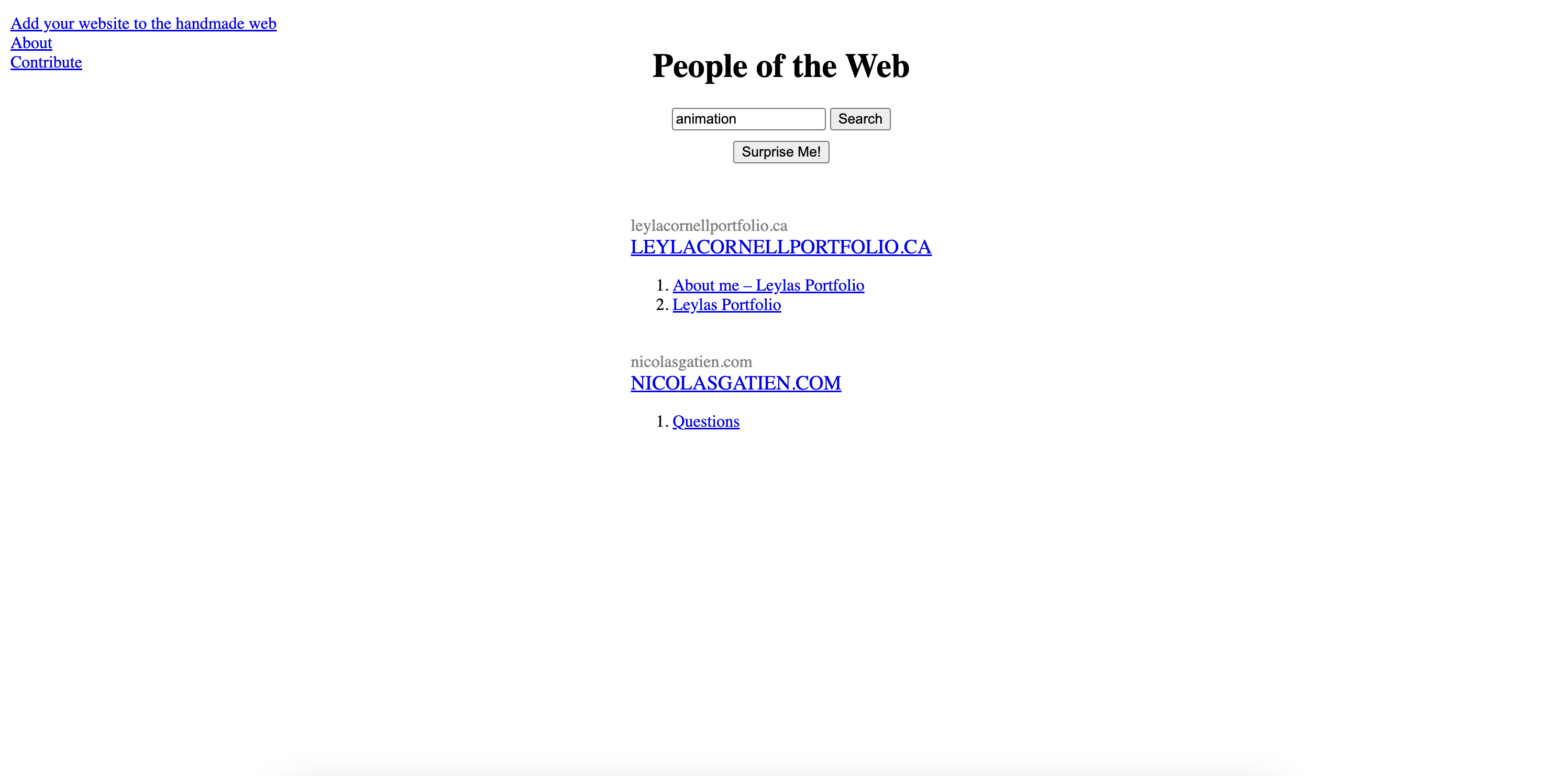 Search results for animation in custom search engine